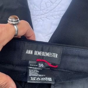 ANN DEMEULEMEESTER Black Pants Trousers Slacks Wool (Size 36) Made in BELGIUM